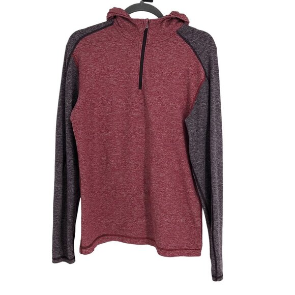 Lululemon Burgundy & grey Heathered 1/3 Zip Lightweight Hoodie size Medium - Picture 1 of 14
